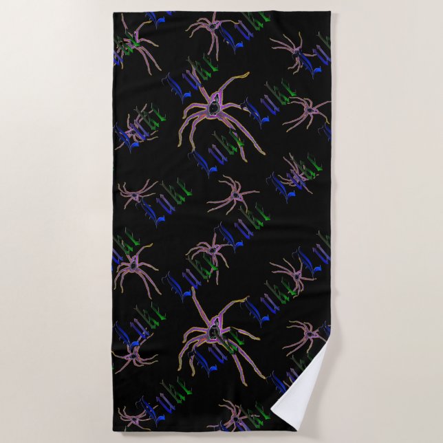 Luke Names With Spiders, Beach Towel (Front)