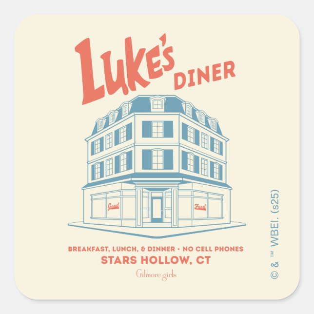 Luke’s Diner Stars Hollow Design Square Sticker (Front)
