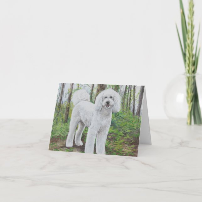 Luke the Golden Doodle Dog Art Note Card (Front)