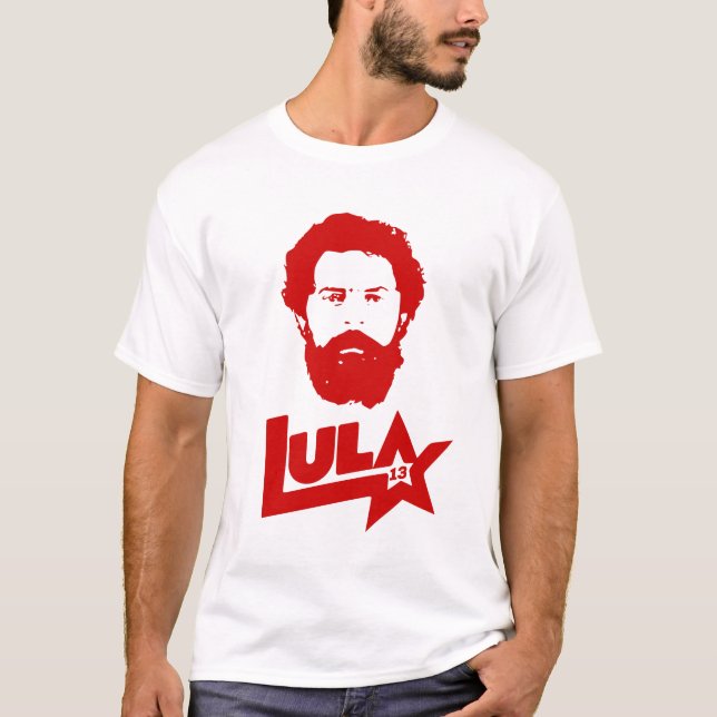 Lula 2022 13 PT Lula Livre Lula Presidente Brasil T-Shirt (Front)