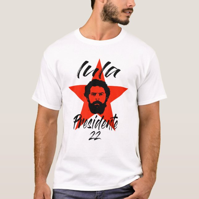 Lula 2022 Lula Presidente 13 Fora Bolsonaro T-Shirt (Front)