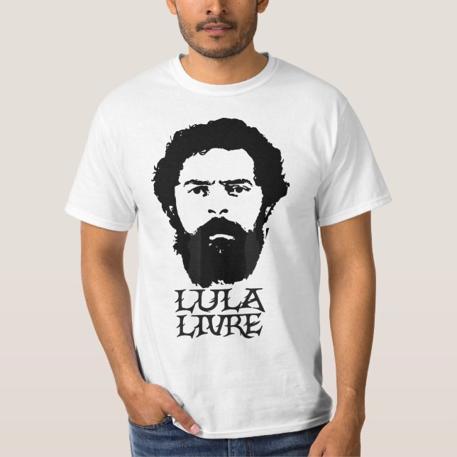 Lula Ex Presidente Free Brazil Politics Lula Livre T-Shirt (Front)