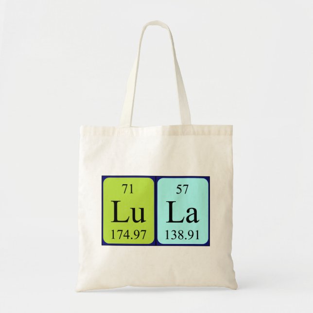 Lula periodic table name tote bag (Front)