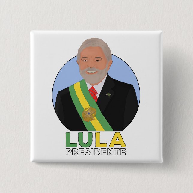 Lula Presidente 15 Cm Square Badge (Front)