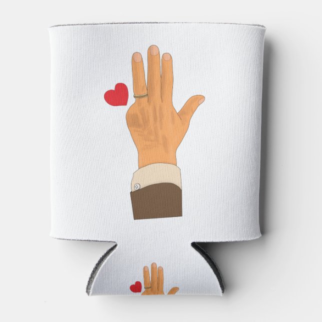 Lula's left hand and a heart can cooler (Front)