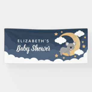 Lullaby Baby Koala Moon Baby Shower Banner