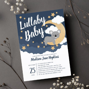 Lullaby Baby Koala Moon Baby Shower Invitation