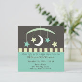 Lullaby Baby Stars and Moon Mobile Invitation (Standing Front)