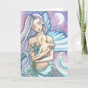 Lullaby Mermaid and Baby Greeting Card