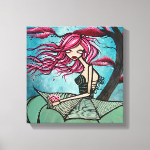 "Lullaby of Birdland" Wrapped Canvas, 12"x12" Canvas Print