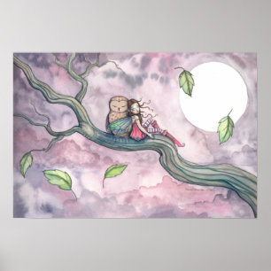 Lullaby on the Wind Faerie and Owl Poster