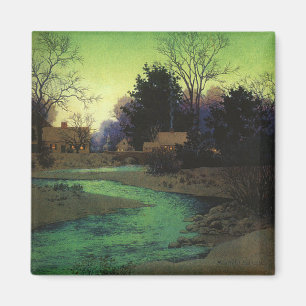 "Lullbrook in Winter", by Maxfield Parrish Magnet