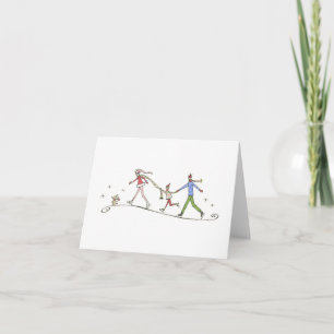 Lulu Notes / Holiday Skaters 4 x 5.6 note card