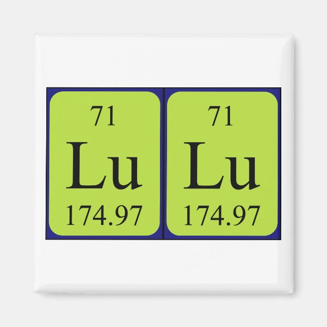 LuLu periodic table name magnet (Front)