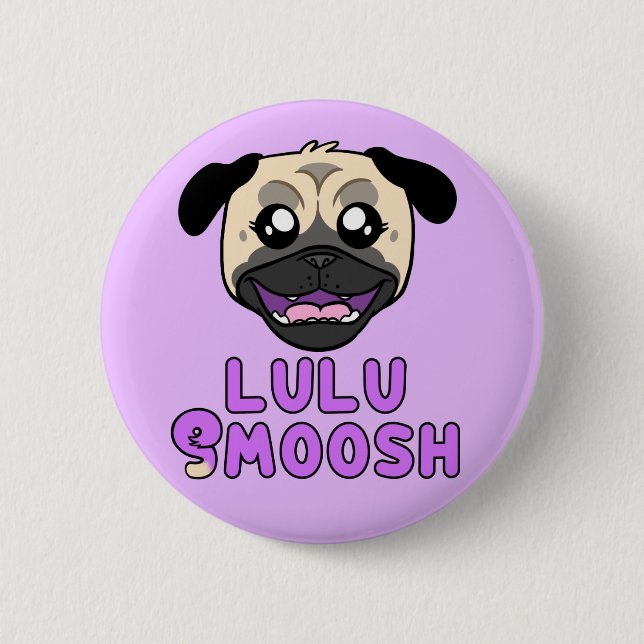 Lulu Smoosh Pug Cartoon Pin (Front)