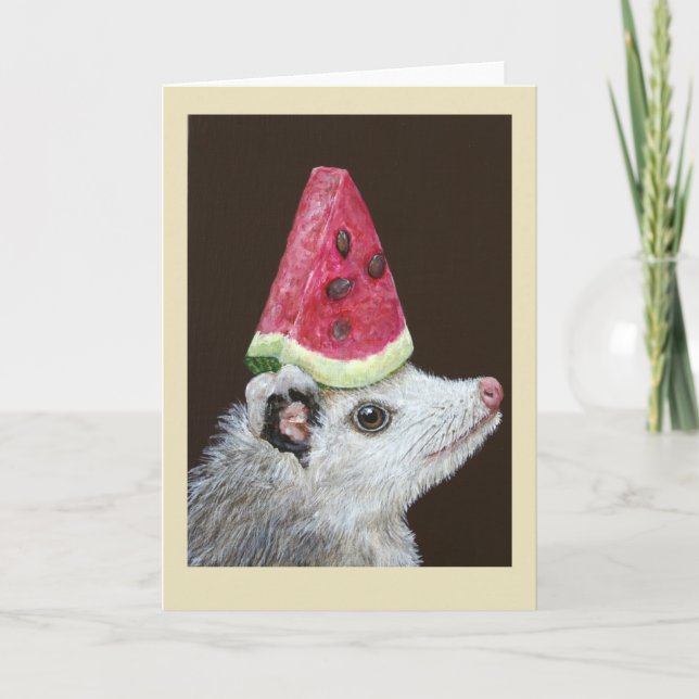 Lulu the opossum card (Front)