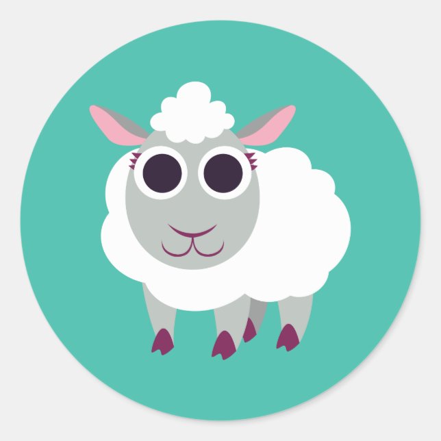 Lulu the Sheep Classic Round Sticker (Front)