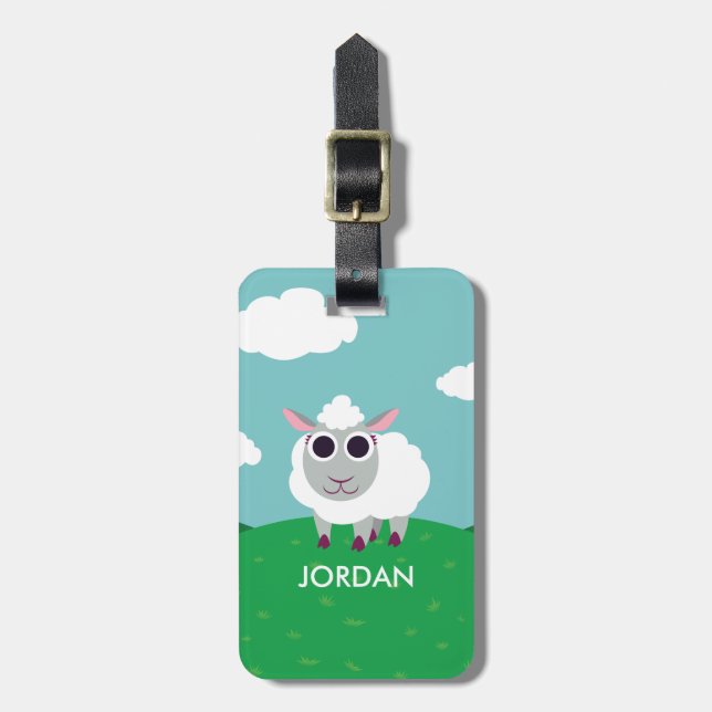 Lulu the Sheep Luggage Tag (Front Vertical)
