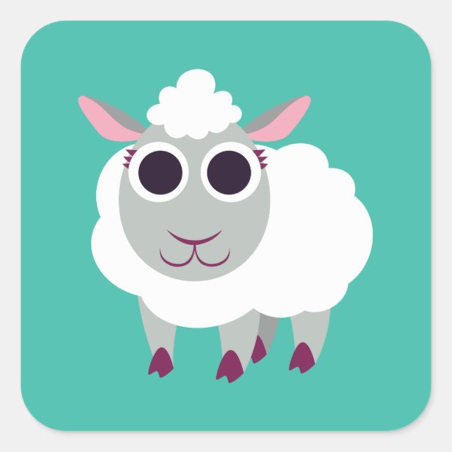 Lulu the Sheep Square Sticker (Front)