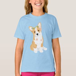 LuluBelle The Pretty Corgi with Flower Crown T-Shirt