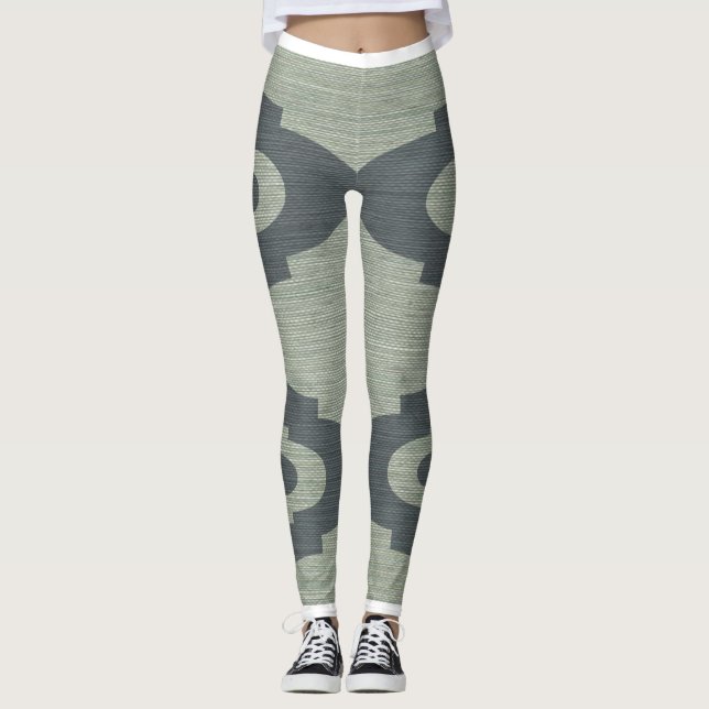 Lulus legs Green and Blue Leggings (Front)