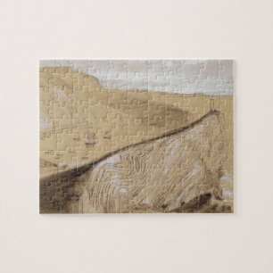 Lulworth Cove (w/c, gouache and graphite on beige Jigsaw Puzzle