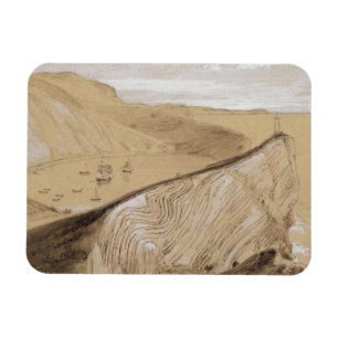 Lulworth Cove (w/c, gouache and graphite on beige Magnet