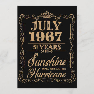 luly 1967 51 years of being sunshine  birthday t-s card