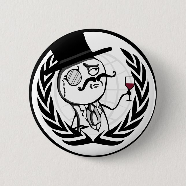 LulzSec Anonymous Logo 6 Cm Round Badge (Front)