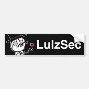 LulzSec Bumper Sticker Black Monocle Man