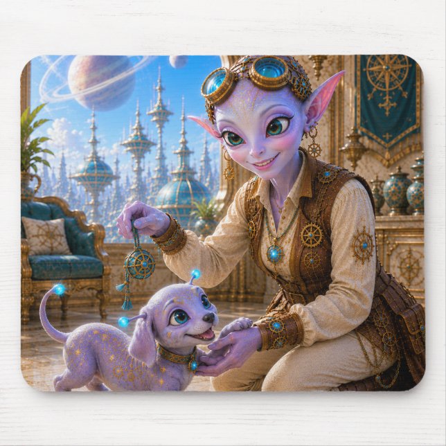 Luma and Her Cosmic Puppy Mousepad (Front)