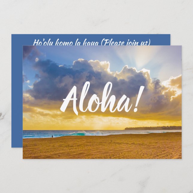Lumahai Beach, Kauai, Hawaii Invitation (Front/Back)
