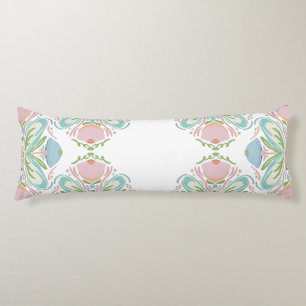 Lumbar Pillow Blue Pink Green Floral Abstract