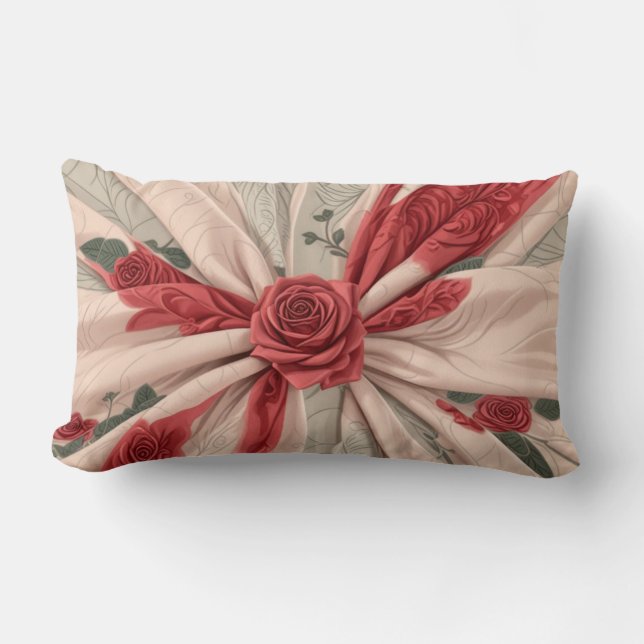 Lumbar pillow with roses (Front)