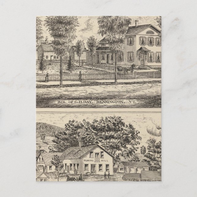 Lumber and Grist Mills in Arlington Vermont Postcard (Front)