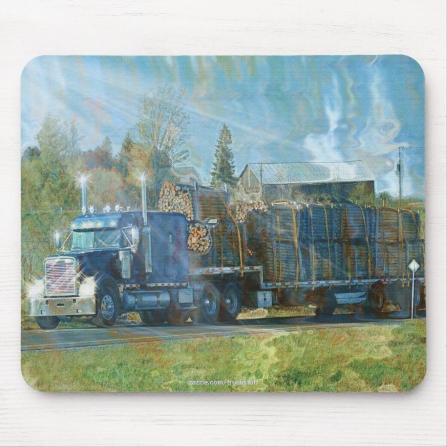 Lumber Cargo Truck Lorry Drivers Mousepad (Front)