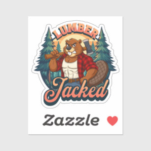 Lumber Jacked Beaver Funny Lumberjack Pun Design