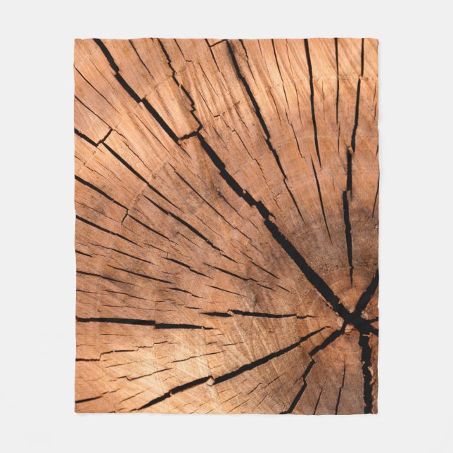 Lumber log wood tree cross section fleece blanket (Front)