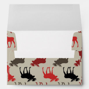 Lumber Red Black Grey Moose Silhouette Antler Deer Envelope