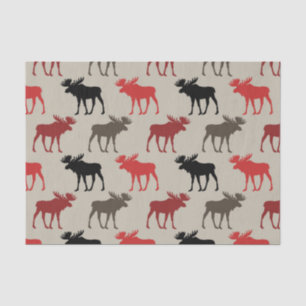 Lumber Red Black Grey Moose Silhouette Antler Deer Tissue Paper