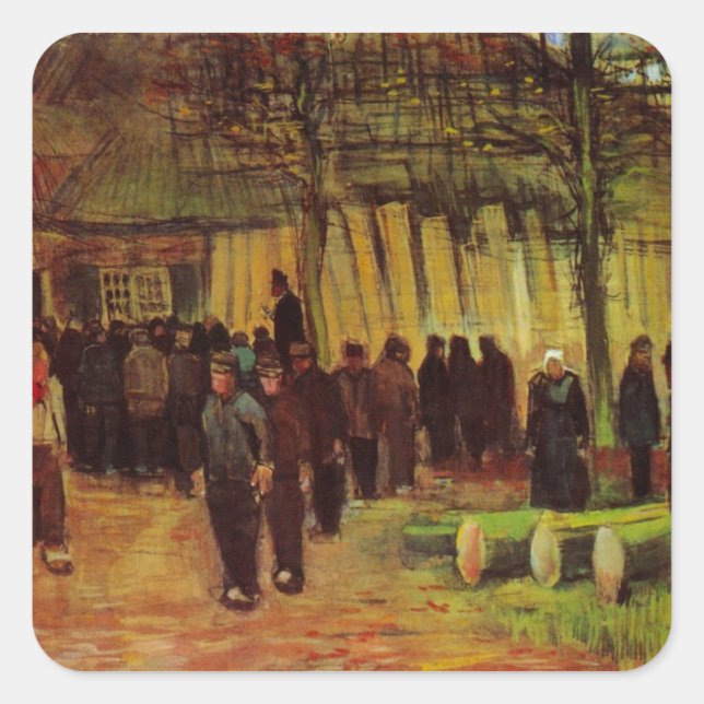 Lumber Sale by Vincent van Gogh Square Sticker (Front)