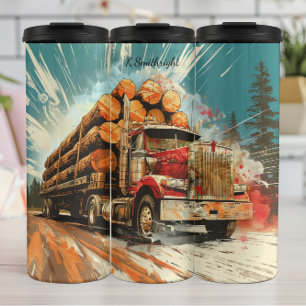 Lumber Truck Country Road Speed Thermal Tumbler