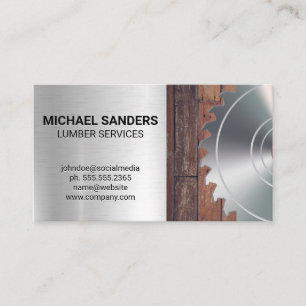 Lumber   Wood and Circular Saw Business Card