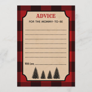 Lumberjack Advice for the Mummy Baby Shower Cards