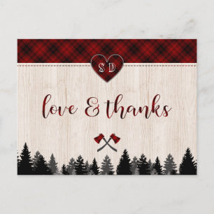 LumberJack and Jill Wedding Anniversary Thank you Postcard