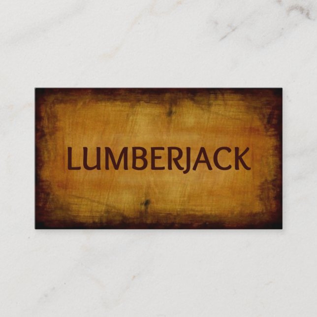 Lumberjack Antique Wood Business Card (Front)