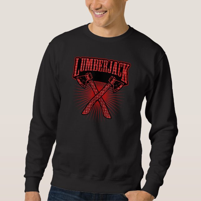 Lumberjack Axe Flannel Plaid Style Logging Arboris Sweatshirt (Front)