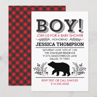 Lumberjack Baby Shower Invitation