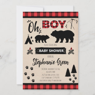 Lumberjack Baby Shower Invitation