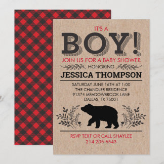 Lumberjack Baby Shower Invitation